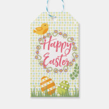 Balises Cadeau personnalisé de Pâques Bunny Floral