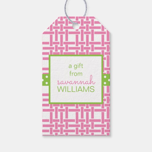 Étiquettes-cadeau Balises cadeau personnalisées Bamboo & Grosgrain (Devant)