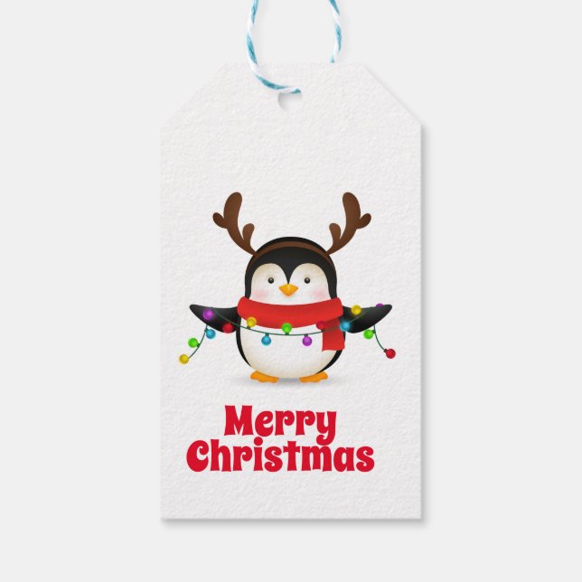 Étiquettes-cadeau Balises Cadeau Pingouin (Dos)