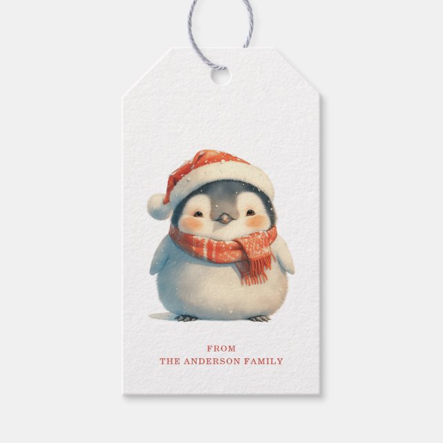 Étiquettes-cadeau Balises Cadeau Pingouin (Devant)