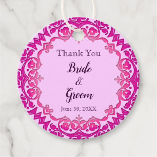 Étiquettes Cadeau Balises Cadeau Pink Vintage Art Personnalisé Merci