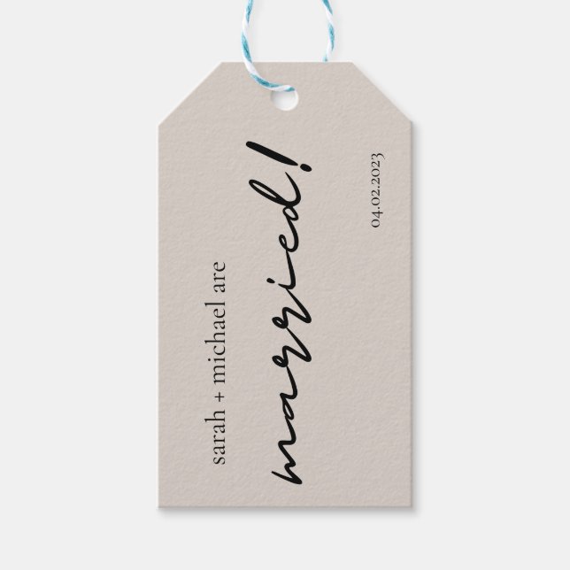 Étiquettes-cadeau Balises Cadeau Privilège Mariage Minimal (Devant)