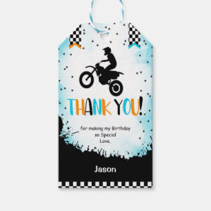 Étiquettes-cadeau Balises Cadeau Vélo Noir & Orange