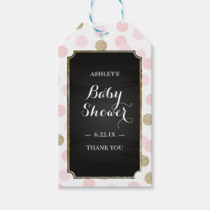 Étiquettes-cadeau Balises cadeaux Baby shower fille - Pois