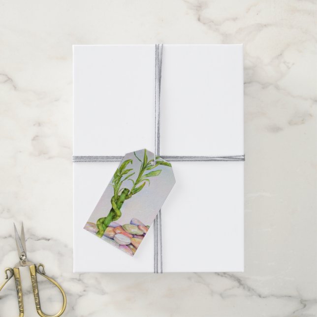 ÉTIQUETTES-CADEAU BALISES CADEAUX BAMBOUS LUCKY (Avec de la ficelle)