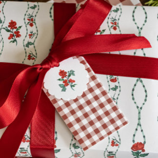 Étiquettes-cadeau Balises cadeaux Berry Red En vichy