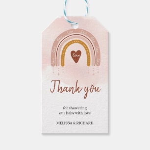 Étiquettes-cadeau Balises-cadeaux Boho Blush Pink Rainbow Baby showe