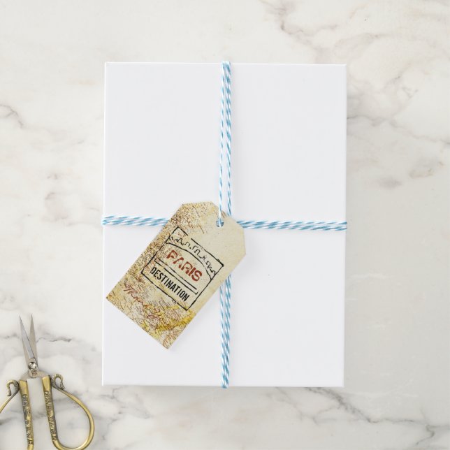 Étiquettes-cadeau Balises cadeaux Carte de passeport (Avec de laficelle)