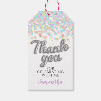 Étiquettes-cadeau Balises cadeaux Confetti Argent