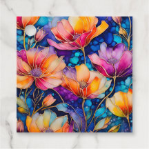 Balises cadeaux d'art floral coloré