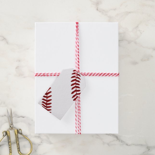 Étiquettes-cadeau Balises cadeaux de baseball vierges, Écriture manu (Avec de la ficelle)