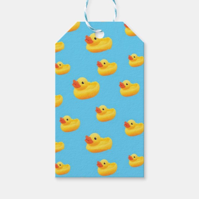 Étiquettes-cadeau Balises cadeaux de canard en caoutchouc (Devant)