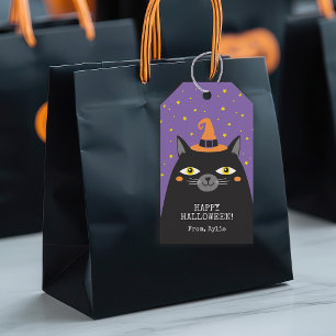 Étiquettes-cadeau Balises cadeaux de chat noir Halloween