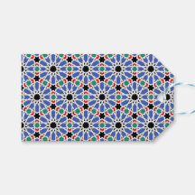 Balises cadeaux de conception géométrique bleue