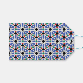 Étiquettes-cadeau Balises cadeaux de conception géométrique bleue