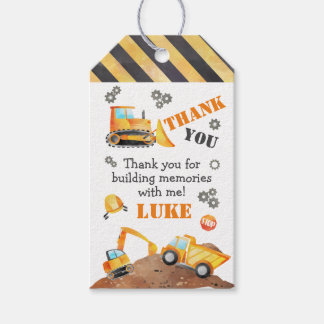 Étiquettes-cadeau Balises cadeaux de construction personnalisées