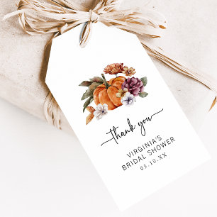 Étiquettes-cadeau Balises cadeaux de Fête des mariées citrouille
