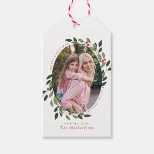 Étiquettes-cadeau Balises cadeaux de Holiday Holly Photo