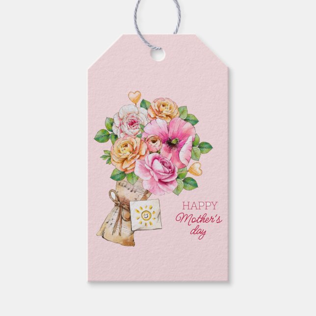 Étiquettes-cadeau Balises cadeaux de la Journée des mères heureuses (Devant)