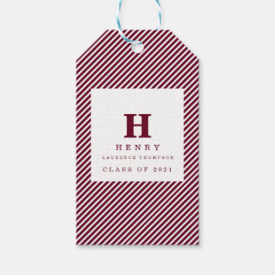 ÉTIQUETTES-CADEAU BALISES CADEAUX DE LA PARTIE DE GRADUATION INITIAL