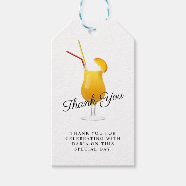 Étiquettes-cadeau Balises cadeaux de la soirée Cocktail Mango (Devant)