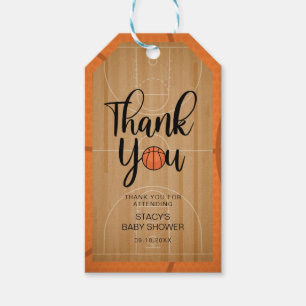 Étiquettes-cadeau Balises cadeaux de Merci de basket-ball vintage