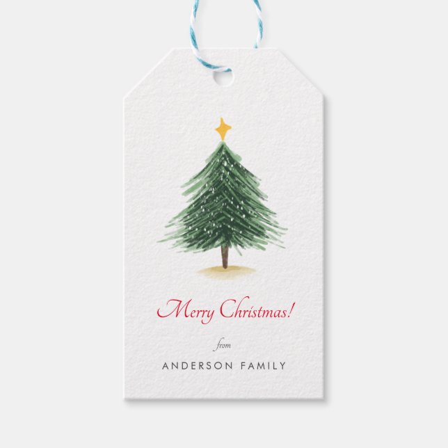 Étiquettes-cadeau Balises cadeaux de Noël Arbre (Devant)