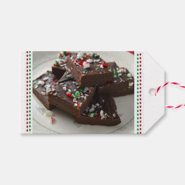 Étiquettes-cadeau Balises cadeaux de Noël Fudge maison (Devant (Horizontal))