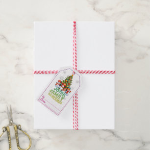 Étiquettes-cadeau Balises cadeaux de Noël joyeux avec bonhomme de ne