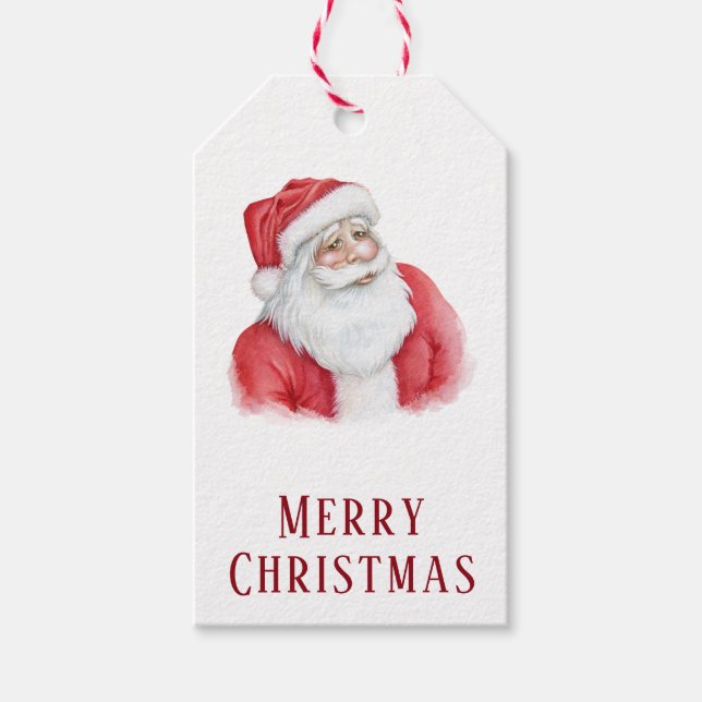 Étiquettes-cadeau Balises cadeaux de Noël Père Noël enchantées (Devant)