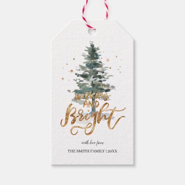 Étiquettes-cadeau Balises cadeaux de Noël personnalisées et joyeux (Devant)
