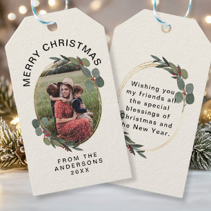 Étiquettes-cadeau Balises cadeaux de Noël photo personnalisées