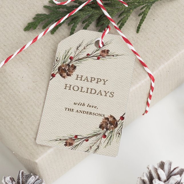 Étiquettes-cadeau Balises cadeaux de Noël Rustique Pinecone (Créateur téléchargé)