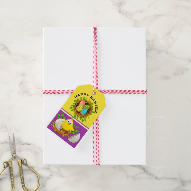 Étiquettes-cadeau Balises cadeaux de Pâques (Avec de la ficelle)