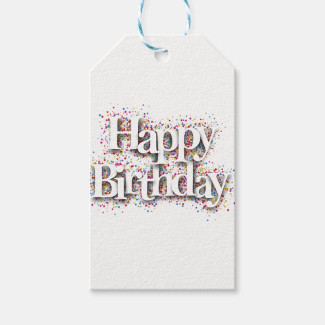 Étiquettes-cadeau Balises cadeaux de style anniversaire (Devant)