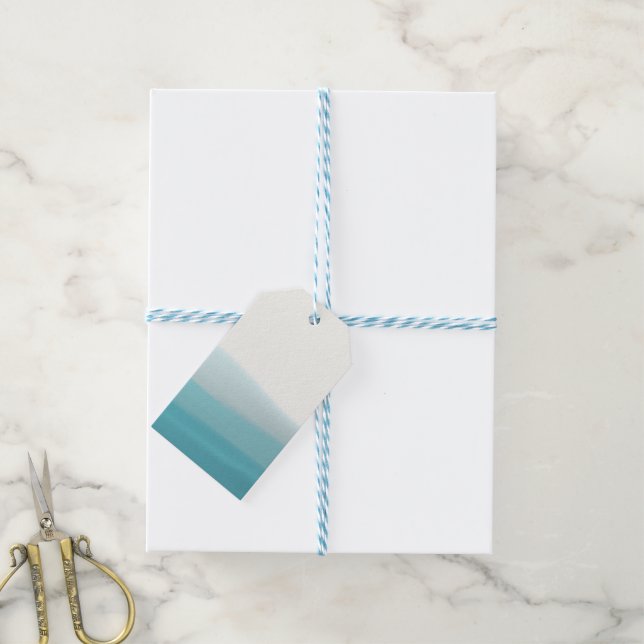 Étiquettes-cadeau Balises Cadeaux Dip Dye Blue (Avec de laficelle)