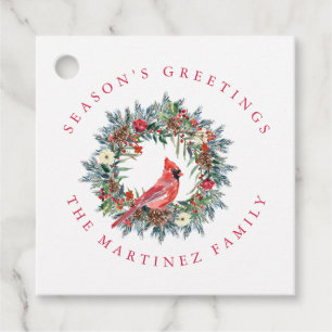 Étiquettes Cadeau Balises cadeaux du Cardinal Rouge Bonnes Fêtes de 