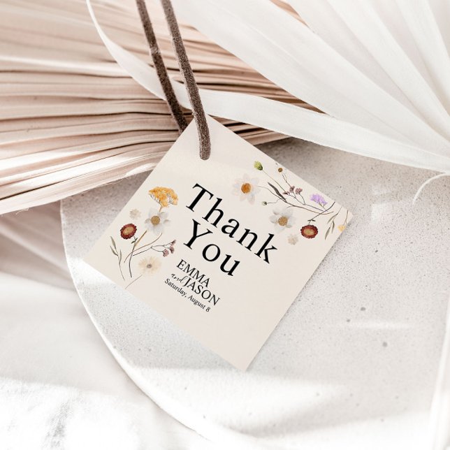 Étiquettes Cadeau Balises cadeaux du Mariage Fleur sauvage Boho Merc (Créateur téléchargé)