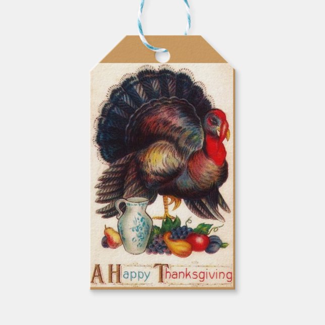 Étiquettes-cadeau Balises cadeaux d'un Bon thanksgiving Turkey Hoste (Devant)