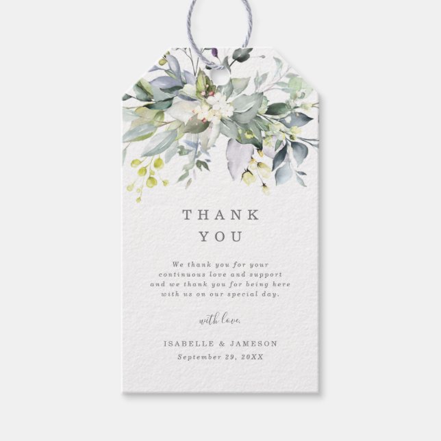 Étiquettes-cadeau Balises cadeaux Dusty Blue Florals (Devant)