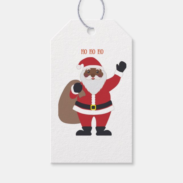Étiquettes-cadeau Balises Cadeaux Élégantes de Père Noël d'Amérique  (Devant)