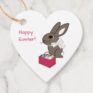 Étiquettes Cadeau Balises cadeaux en forme de coeur de Pâques
