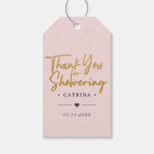 Étiquettes-cadeau Balises cadeaux en Merci de Fête des mariées rose