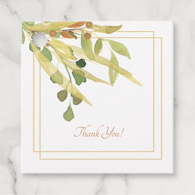 Étiquettes Cadeau Balises cadeaux Gold Leaf Spray (Devant)