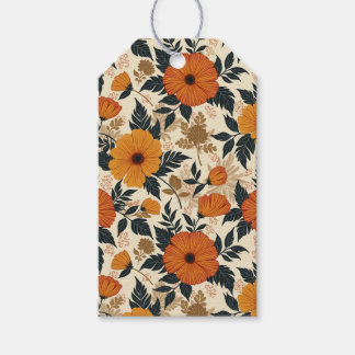 Étiquettes-cadeau Balises Cadeaux Gras Floral Geometry