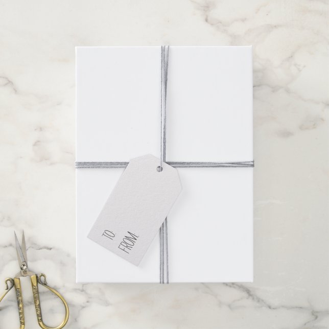 Étiquettes-cadeau Balises cadeaux inspirées par Rae Dunn (Avec de la ficelle)