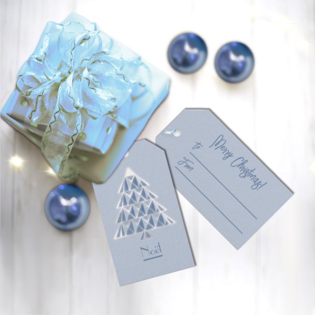 Étiquettes-cadeau Balises cadeaux Joyoux Noel Blue (Créateur téléchargé)