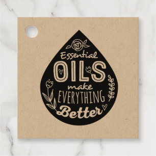 Étiquettes Cadeau Balises cadeaux Kraft Essential Oil Drop