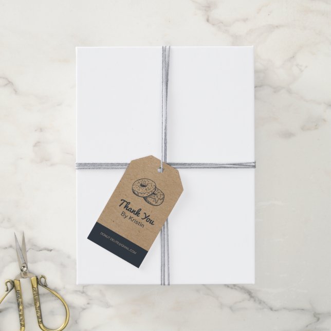 Étiquettes-cadeau Balises cadeaux Kraft Paper Donut (Avec de la ficelle)