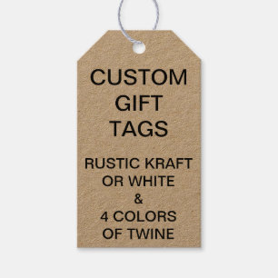 Étiquettes-cadeau Balises Cadeaux Kraft Personnalisées Modèle blanc